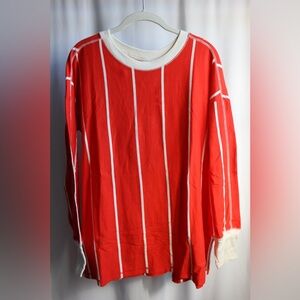 FP Movement, Home Game Stripe Layer Top, Red Combo, Size: XS. NWT.